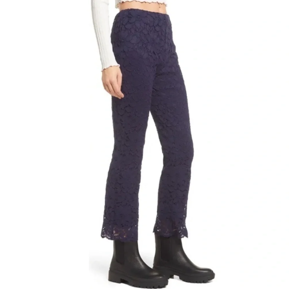 Wild Laces Pull-On Crop Flare Pants FREE PEOPLE